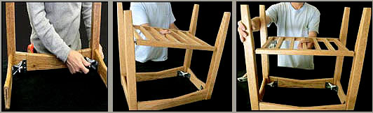 Table with shelf assembly instructions 6 - 8.